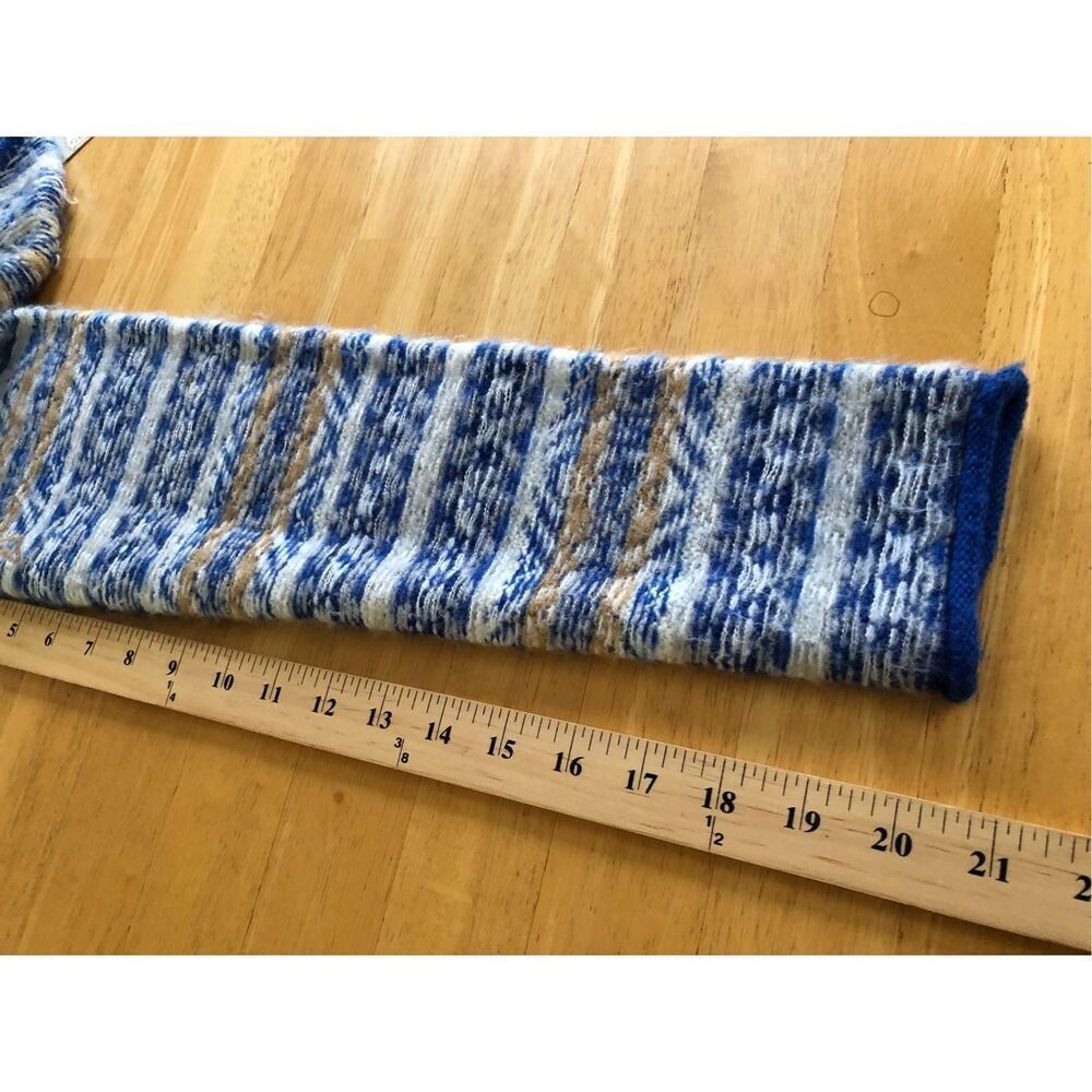 Chelsea & Violet Womens L Blue Fair Isle Knit Sweater Cozy Boho NWT - Picture 11 of 13